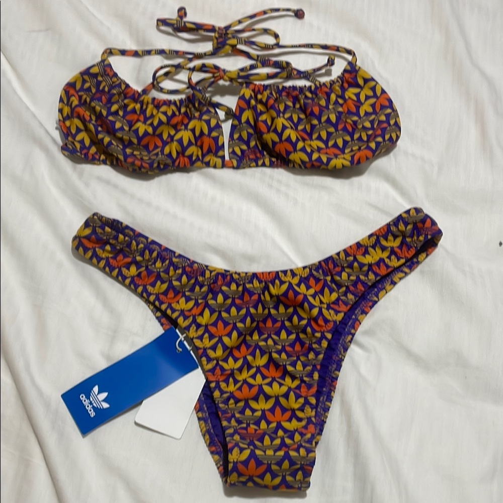 Adidas Purple and Yellow Bikini Set